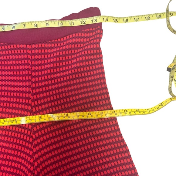Zara Knit High Waist Two Tone Stretchy Flared Leg Size Small Red Purple Retro - Picture 5 of 11